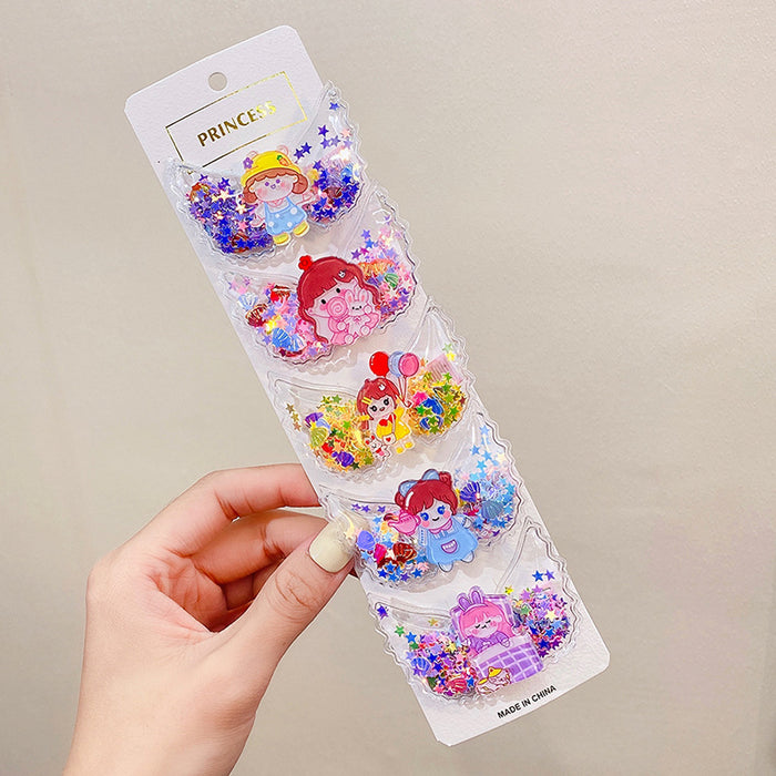 Wholesale children cute cartoon hairpin quicksand JDC-HC-I402