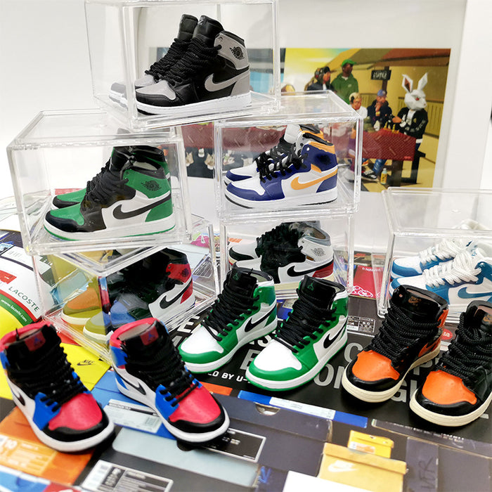 Wholesale Enamel Sneakers Plastic Transparent Box Keychains Ornaments JDC-KC-TuoH008