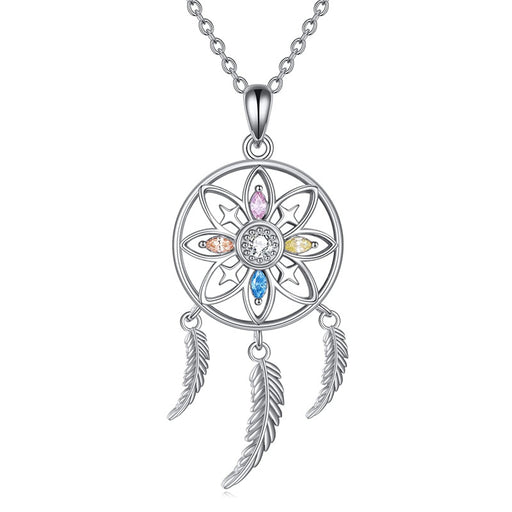 Jewelry WholesaleWholesale Simple Dream Catcher Hanging Feather Pendant Necklace MOQ≥2 JDC-NE-zhuyue002 Necklaces 逐越 %variant_option1% %variant_option2% %variant_option3%  Factory Price JoyasDeChina Joyas De China