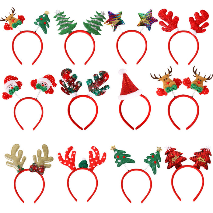 Wholesale Christmas Party Decoration Non Woven Plastic Kids Headband JDC-HD-Zhouhao003