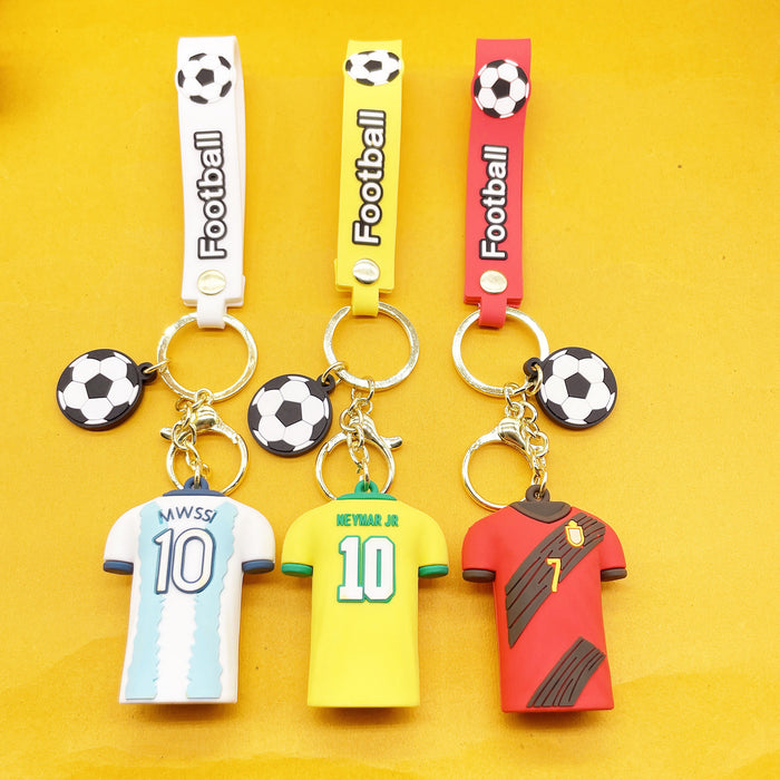 Wholesale Keychains PVC Hardware Cute Cartoon Football MOQ≥2 JDC-KC-LiangQ005