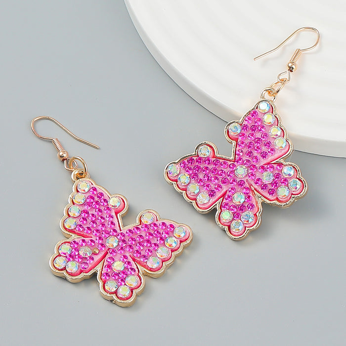 Jewelry WholesaleWholesale butterfly fancy color diamond insect alloy earrings JDC-ES-JL952 Earrings 氿乐 %variant_option1% %variant_option2% %variant_option3%  Factory Price JoyasDeChina Joyas De China