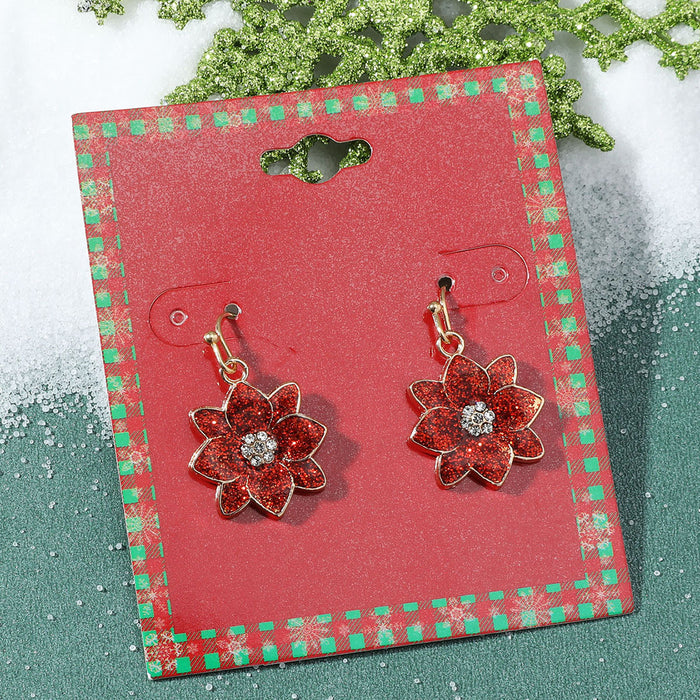 Wholesale Earrings Alloy Enamel Christmas Elk Snowflakes JDC-ES-A555