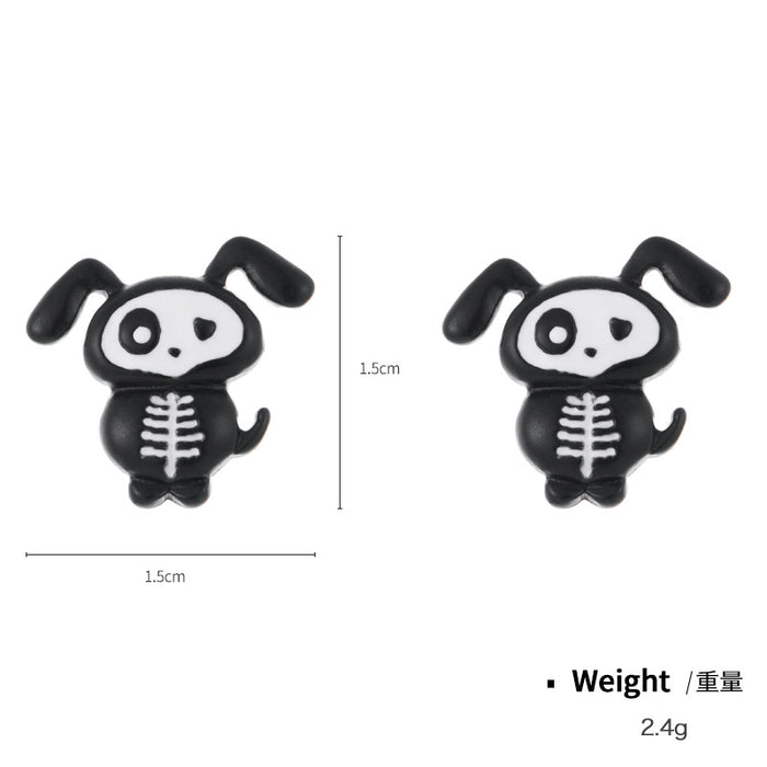 Wholesale Earrings Alloy Enamel Halloween Black White JDC-ES-KenJ010