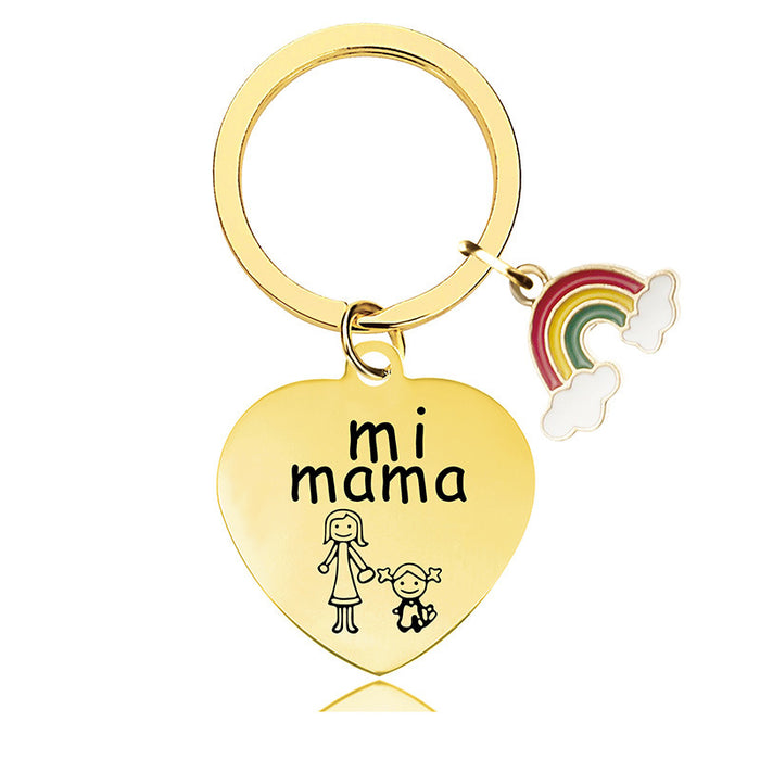 Jewelry WholesaleWholesale Heart Shaped Mother's Day Metal Keychain JDC-KC-GangGu013 Keychains 钢古 %variant_option1% %variant_option2% %variant_option3%  Factory Price JoyasDeChina Joyas De China