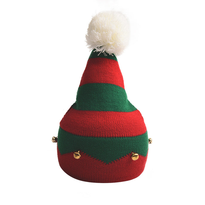 Wholesale Fashion Hat Cotton Christmas Fur Ball Bells Kids Knitted Hat JDC-FH-WenR021