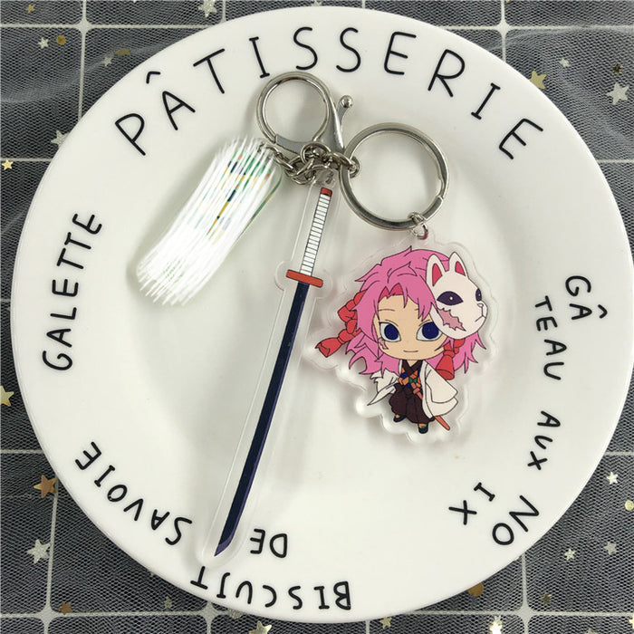 Wholesale Acrylic Double Sided Pendant Keychain Cute Key Ring (M) JDC-KC-TMMY007