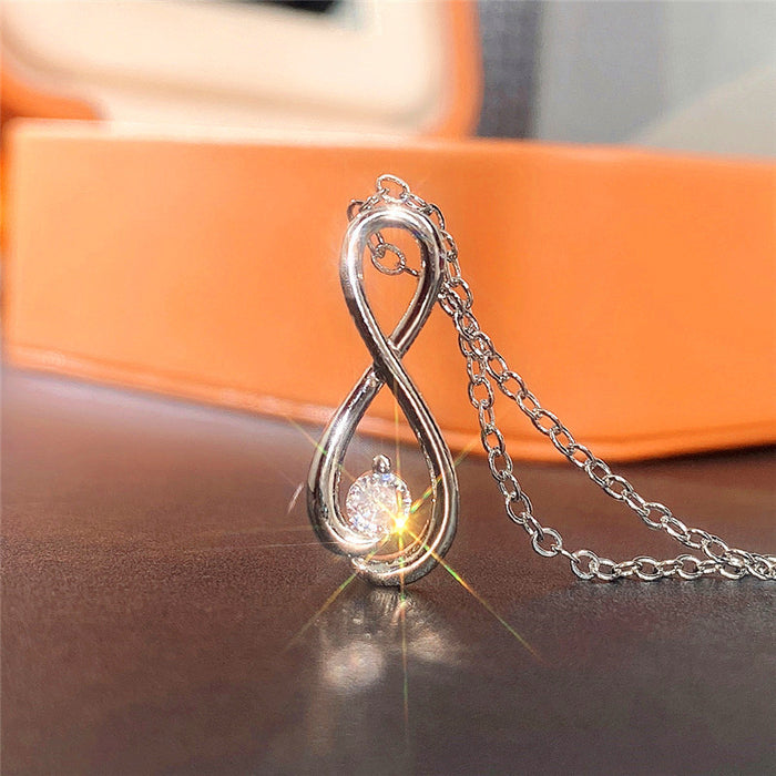 Wholesale Simple Figure 8 Pendant Necklace MOQ≥2 JDC-NE-CaoS040