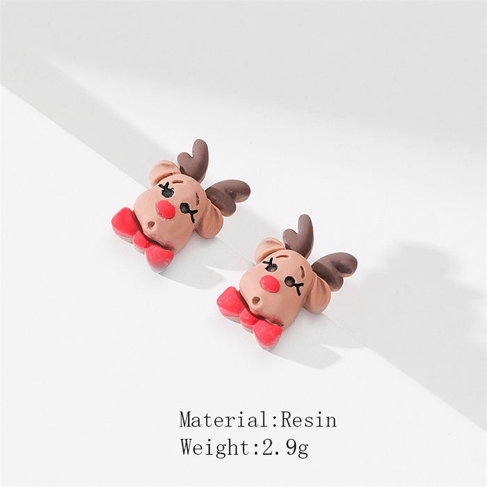 Wholesale Earrings Resin Christmas Cute Cartoon JDC-ES-GuTe002