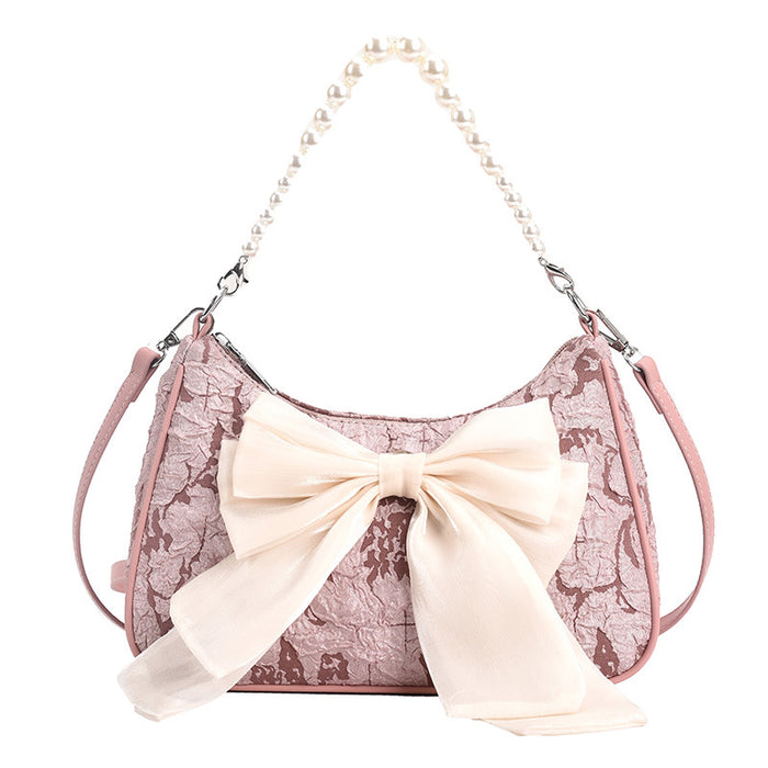 Wholesale Handbags PU Elegant Bow Lace Pearl Crossbody JDC-HB-Laoc001