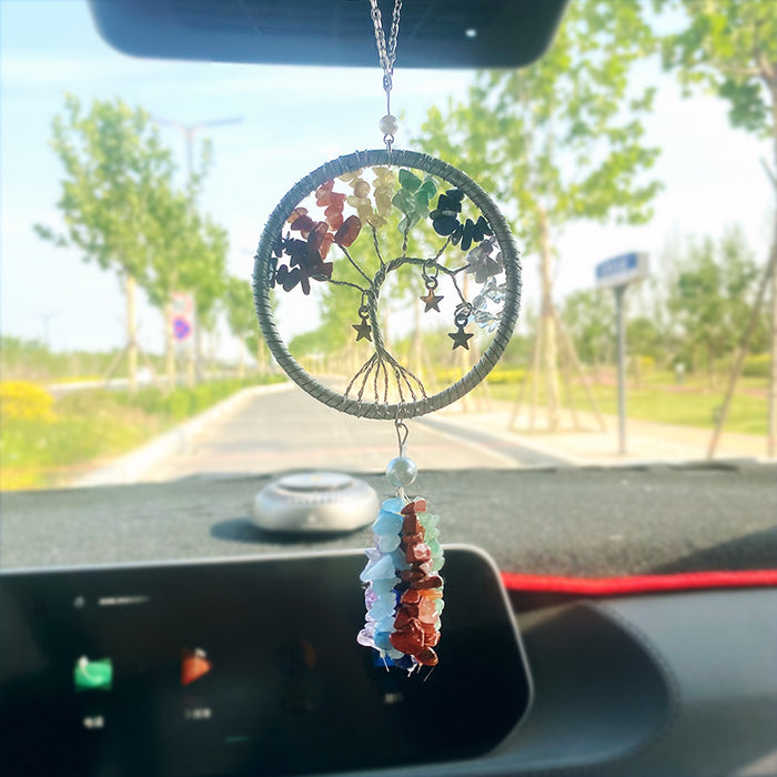 Wholesale high-end crystal stone car hanging hand-woven dreamcatcher MOQ≥2 JDC-DC-MYing009