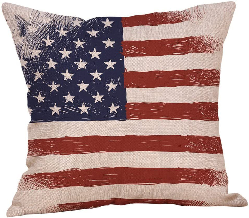 Wholesale 4th of July Independence Day Linen Pillowcase MOQ≥2 JDC-PW-OuH001