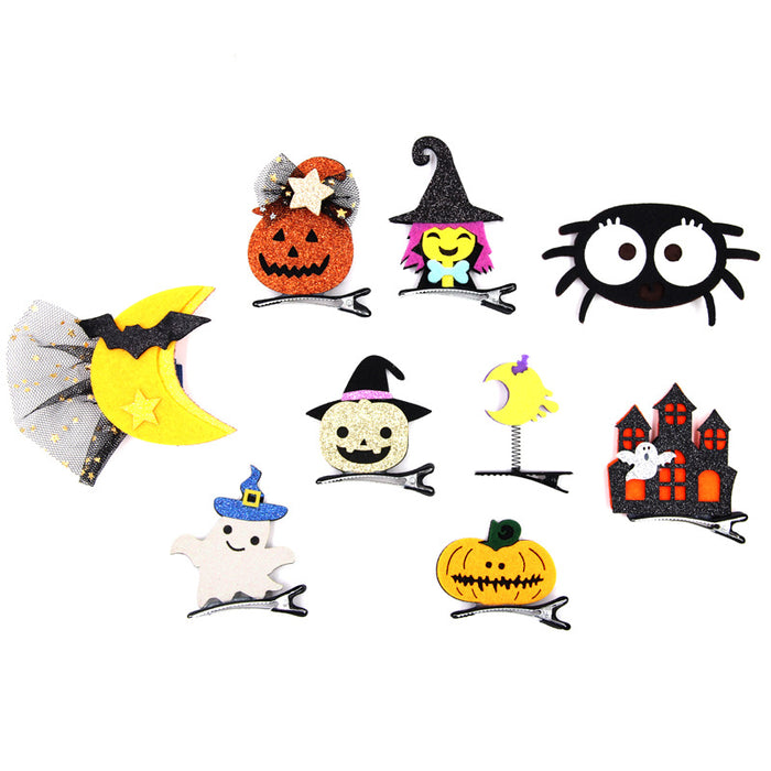 Wholesale Hair Clips Felt Metal Halloween Spooky Castle Bat MOQ≥2 JDC-HC-YiQ001