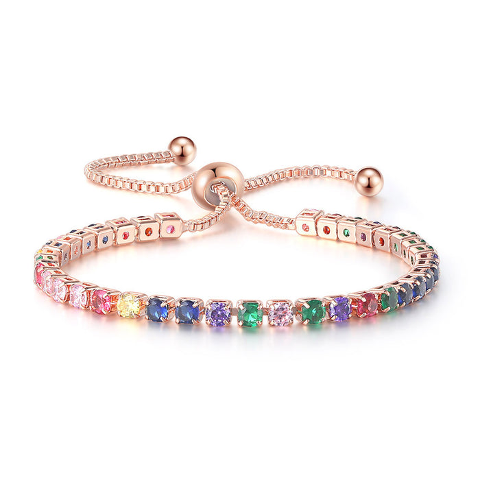 Jewelry WholesaleWholesale full diamond adjustable crystal tennis chain color zircon bracelet MOQ≥2 JDC-BT-Kas001 Bracelet 卡诗 %variant_option1% %variant_option2% %variant_option3%  Factory Price JoyasDeChina Joyas De China