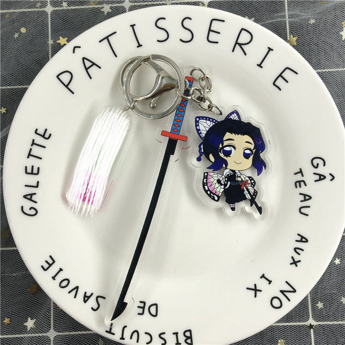 Wholesale Acrylic Double Sided Pendant Keychain Cute Key Ring (M) JDC-KC-TMMY006