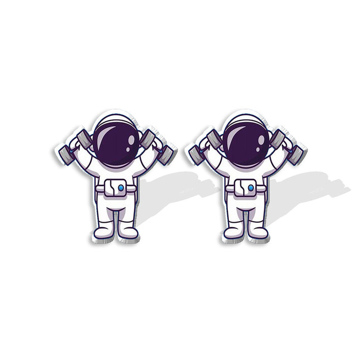 Wholesale Earrings Resin Cartoon Astronaut Planet Studs MOQ≥2 JDC-ES-XiangL030