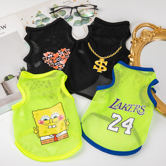 Wholesale Pet Clothes Polyester Thin Mesh Vest MOQ≥2 JDC-PC-JYa002