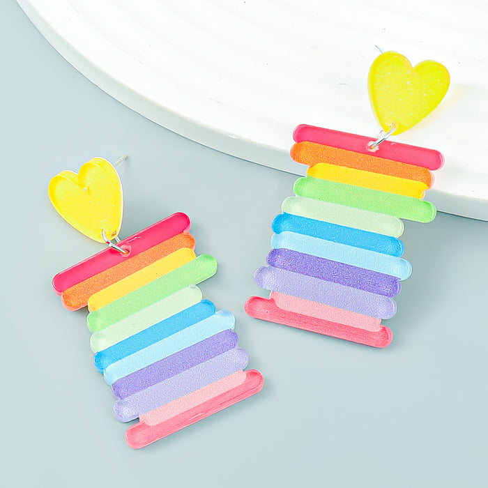 Wholesale plastic small fresh rainbow cloud resin earrings MOQ≥2 JDC-ES-jiul010