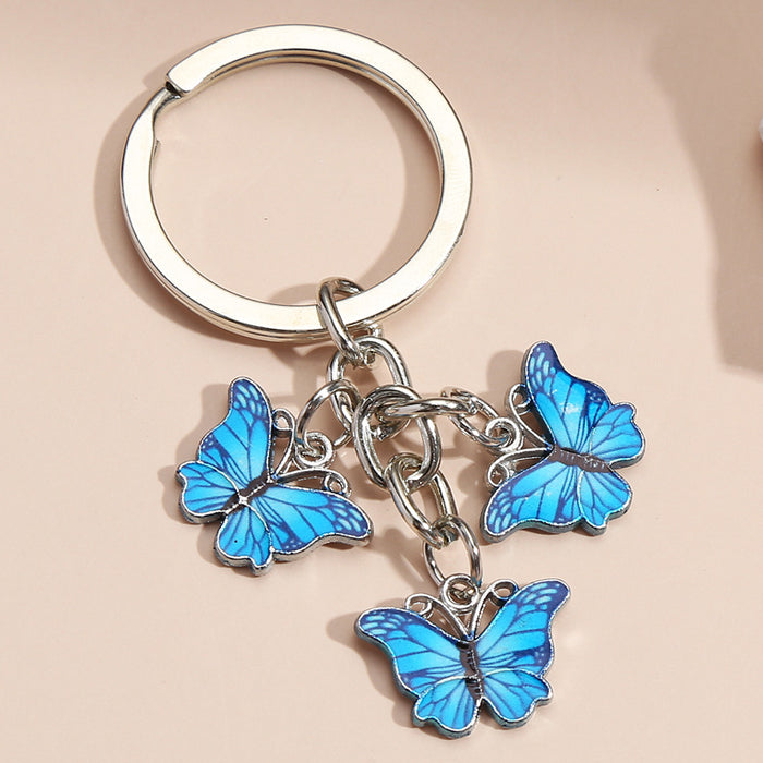 Wholesale Color Butterfly Metal Keychain MOQ≥2 JDC-KC-XiangH006