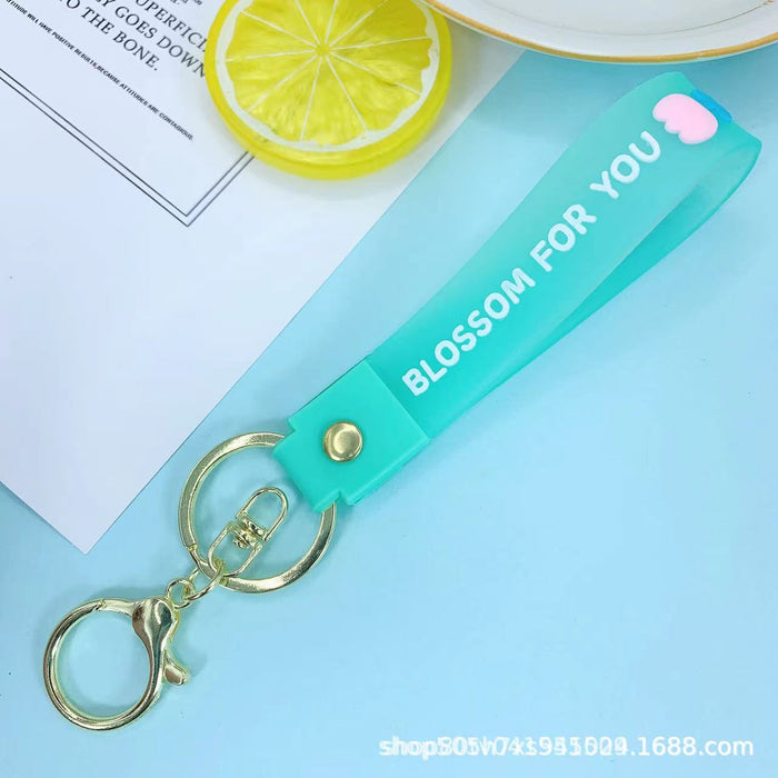 Wholesale Keychain PVC Soft Rubber Flower Translucent Lanyard MOQ≥10 JDC-KC-ZaoYang002