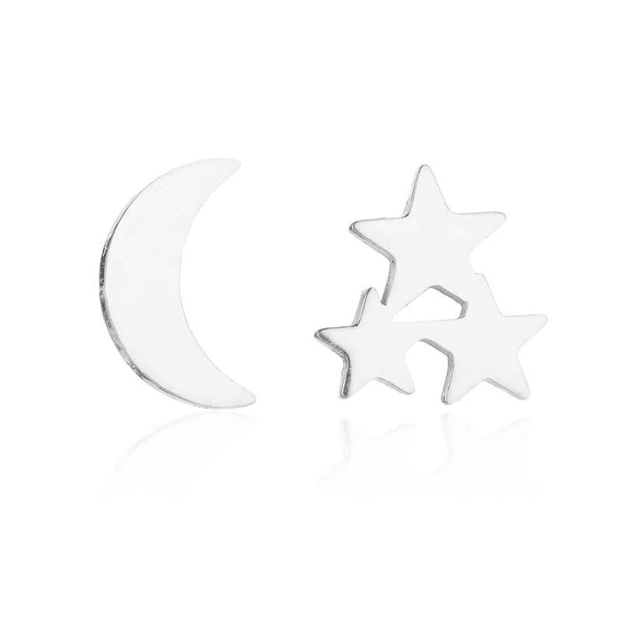 Wholesale Stainless Steel Pentagram Moon Earrings JDC-ES-SS026