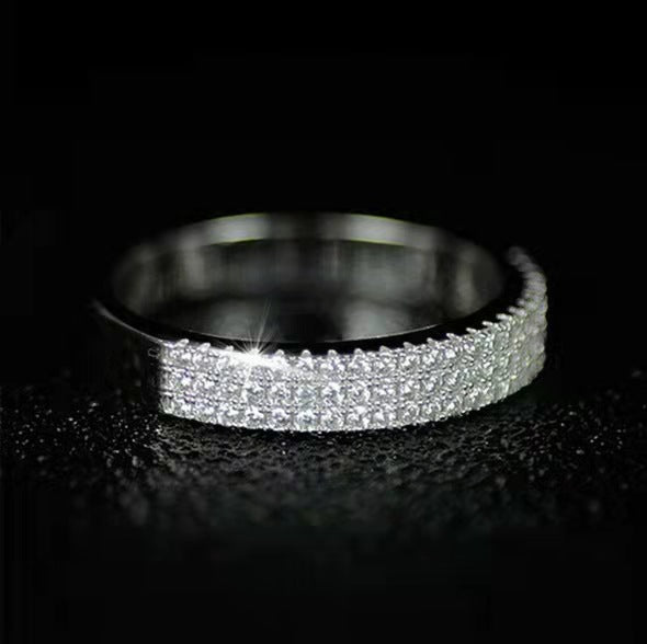 Jewelry WholesaleWholesale alloy three rows of diamond ring accessories JDC-RS-Xizai003 Rings 希仔 %variant_option1% %variant_option2% %variant_option3%  Factory Price JoyasDeChina Joyas De China