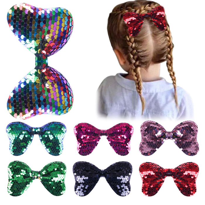 Wholesale Hair Clips Sequin PU Sponge Bow Knot Kids JDC-HC-oumei005