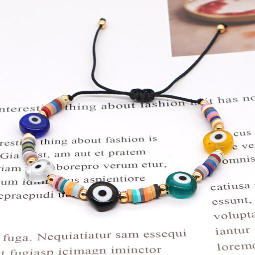 Jewelry WholesaleWholesale Bohemian Hand Ethnic Style Soft Pottery Glass Eye Bead Bracelet JDC-BT-JBH005 Bracelet 怪我咯 %variant_option1% %variant_option2% %variant_option3%  Factory Price JoyasDeChina Joyas De China