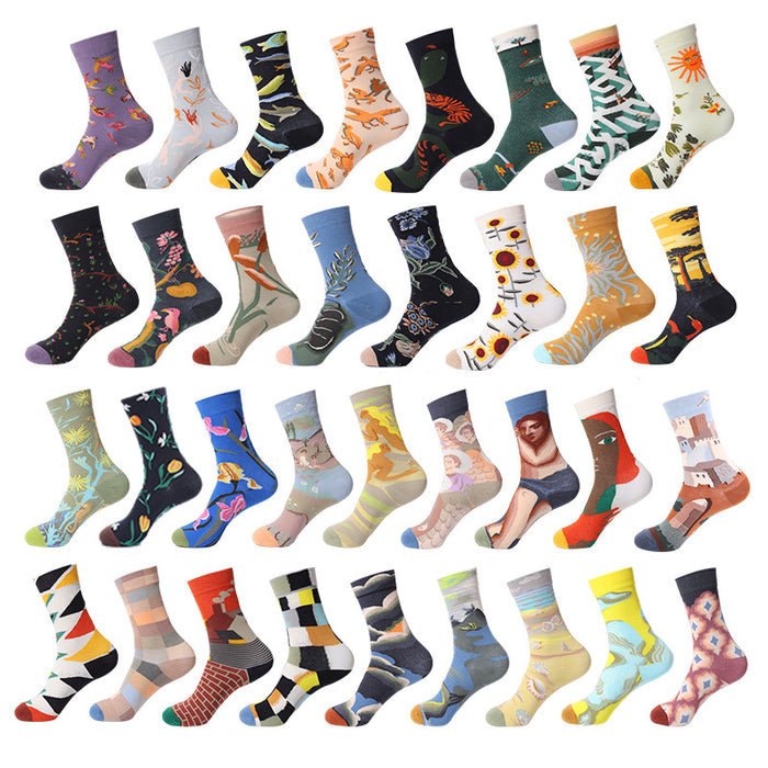 Wholesale Oil Painting Socks Light Luxury Art Socks JDC-SK-XinH012