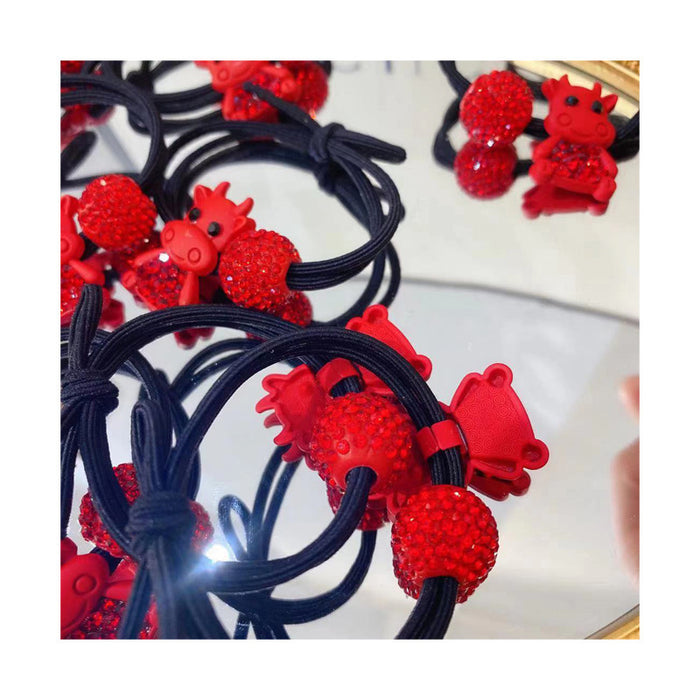 Wholesale Red Fu Niu Hair Rope Cute Cartoon Hair Accessories JDC-HS-NImeng001