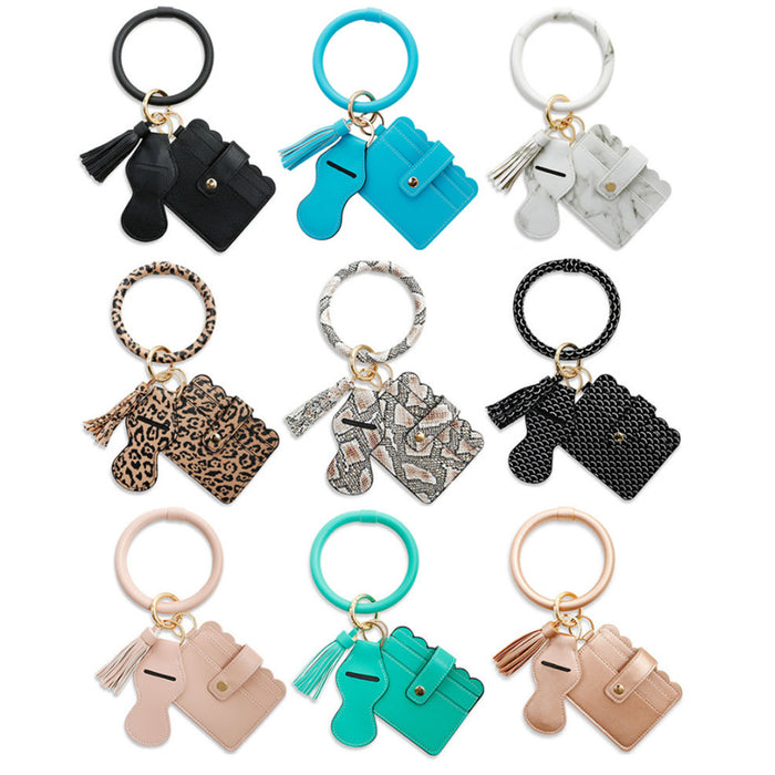 Jewelry WholesaleWholesale PU leather tassel wrist keychain MOQ≥2 JDC-KC-JM012 Keychains 杰米 %variant_option1% %variant_option2% %variant_option3%  Factory Price JoyasDeChina Joyas De China