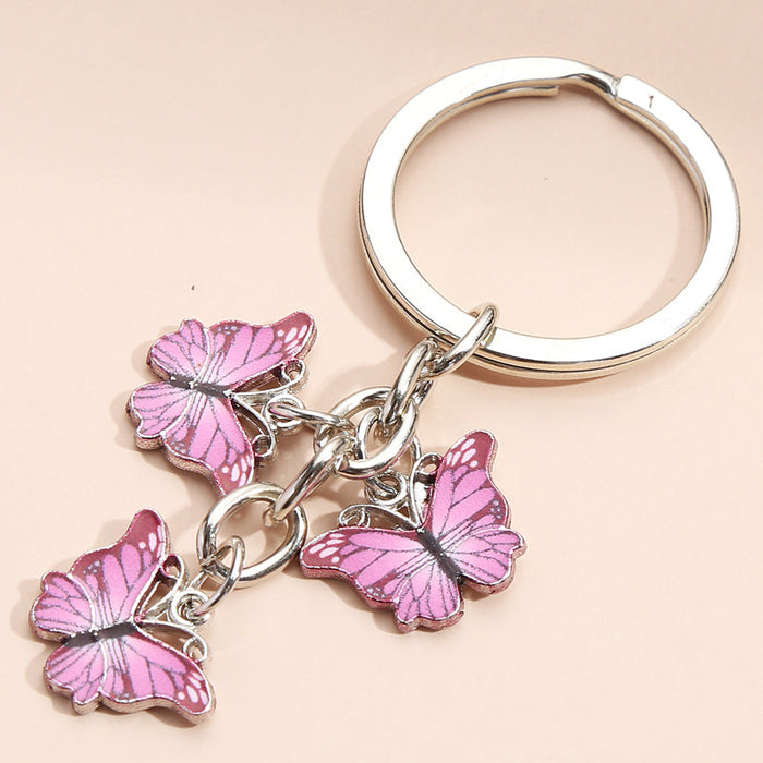 Wholesale Color Butterfly Metal Keychain MOQ≥2 JDC-KC-XiangH006