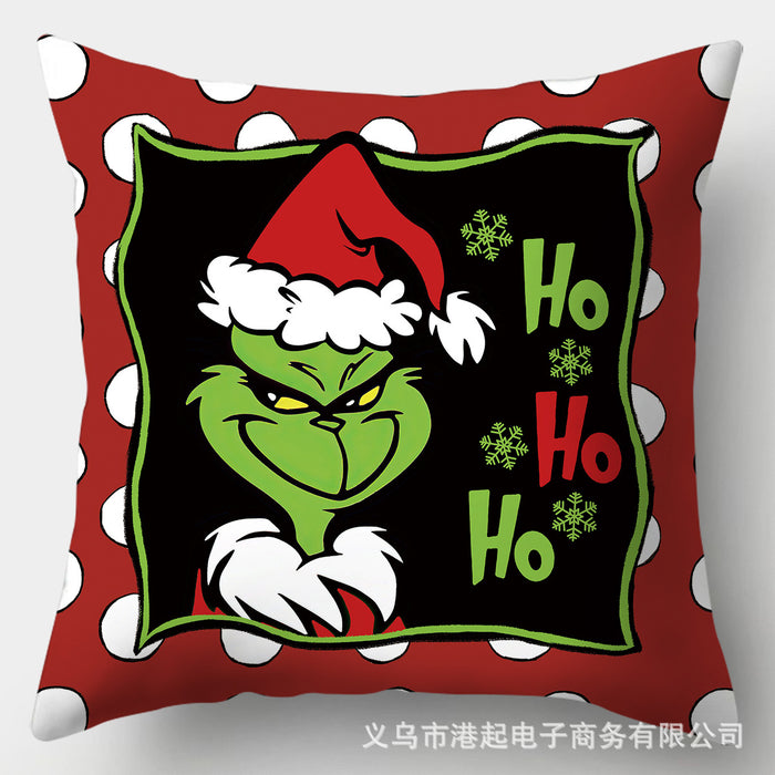 Wholesale Pillowcase Christmas Printed Cartoon Peach Skin JDC-PW-Gangqi001