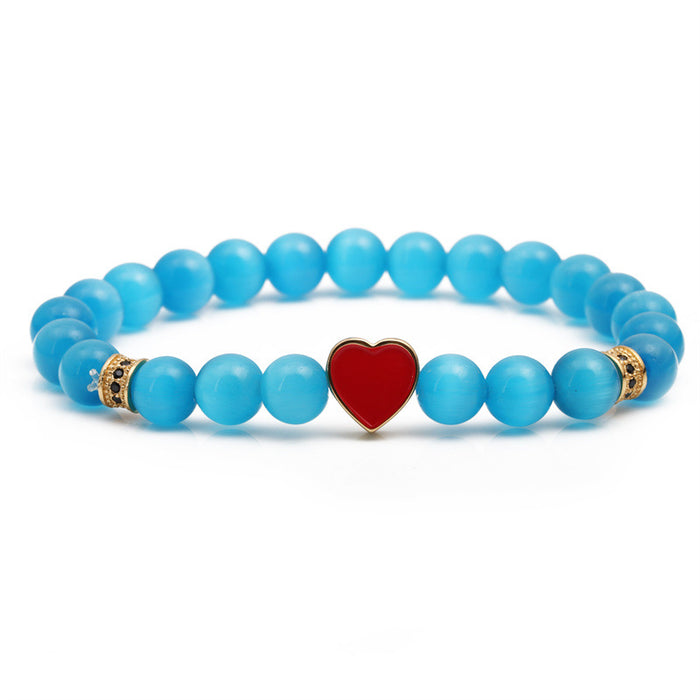 Wholesale Opal Beaded Heart Bracelet MOQ≥2 JDC-BT-ML060