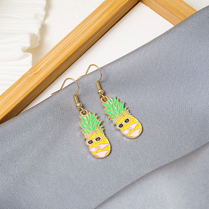 Wholesale Fun Cartoon Asymmetric Oil Drop Earrings JDC-ES-Mdd017