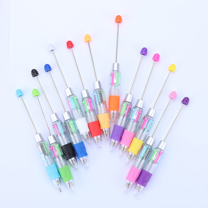 Wholesale Random 100pcs DIY for Beaded Plastic Pen Beadable Pens Multi Color Refills JDC-PN-JinBN002