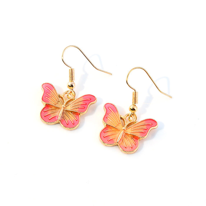 Wholesale Color Butterfly Alloy Earrings MOQ≥2 JDC-ES-Kaiwei001