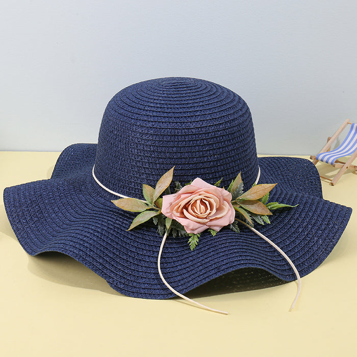 Jewelry WholesaleWholesale Papyrus Flower Strap Straw Hat MOQ≥2 JDC-FH-XLv001 Fashionhat 轩吕 %variant_option1% %variant_option2% %variant_option3%  Factory Price JoyasDeChina Joyas De China