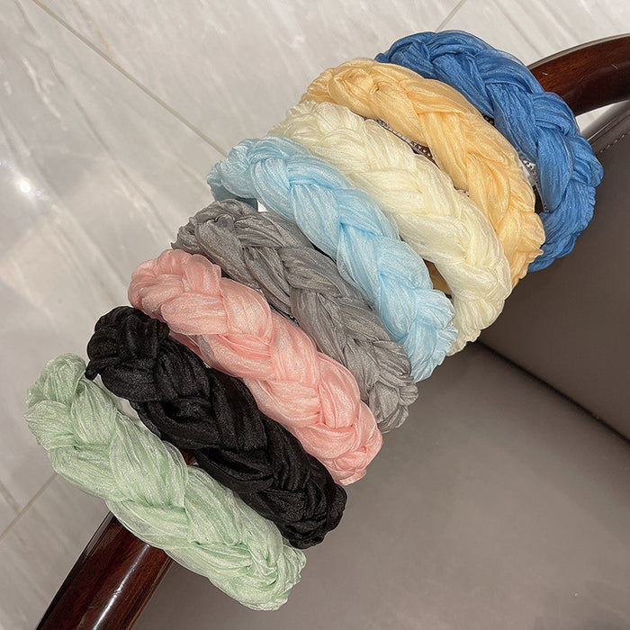 Wholesale pleated mesh braid headband JDC-HD-LeiY003