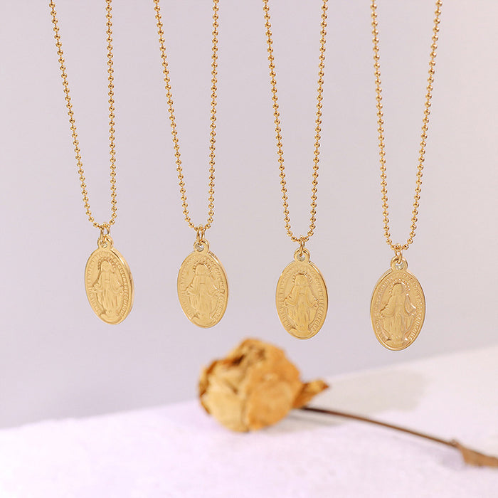 Wholesale Vintage Portrait Titanium Steel Necklaces JDC-NE-MiLi012