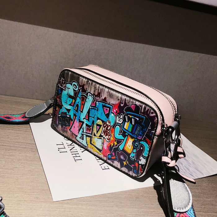 Wholesale PU Graffiti Camera Bag Shoulder Messenger Bag JDC-SD-Dingye002