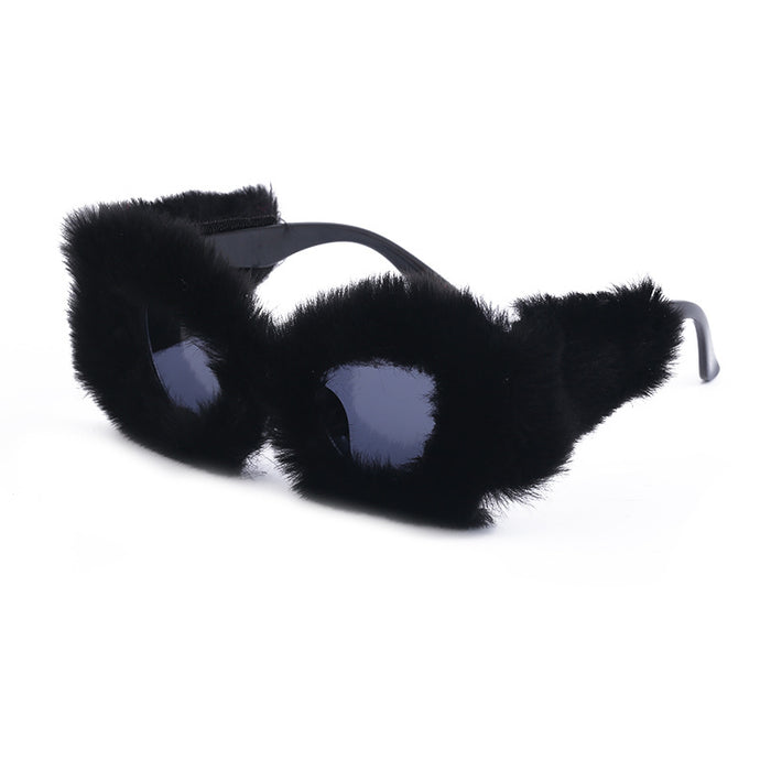 Wholesale Plush Sunglasses Ladies Fashion Cat Eye JDC-SG-LanM016