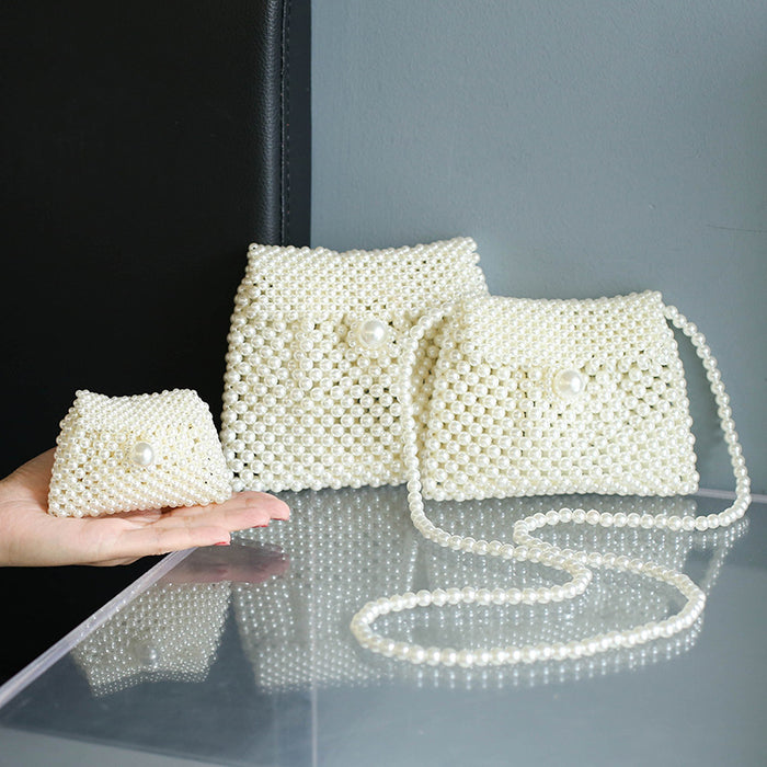 Wholesale Highlight Pearl Braided Bag Evening Acrylic Clutch JDC-HB-WangC008