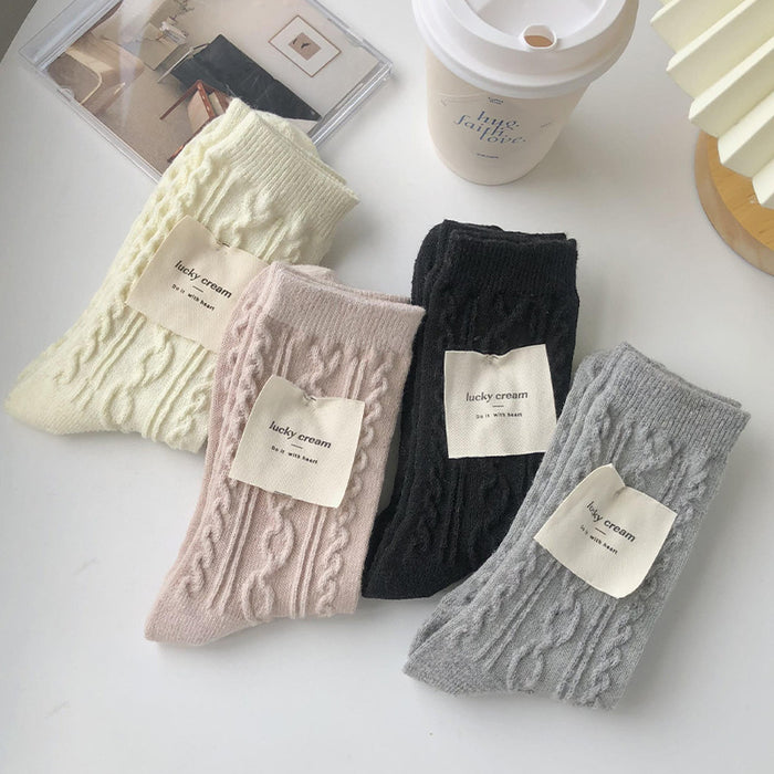 Wholesale Socks Wool Twist Solid Color Pile Socks MOQ≥5 JDC-SK-JiaF004