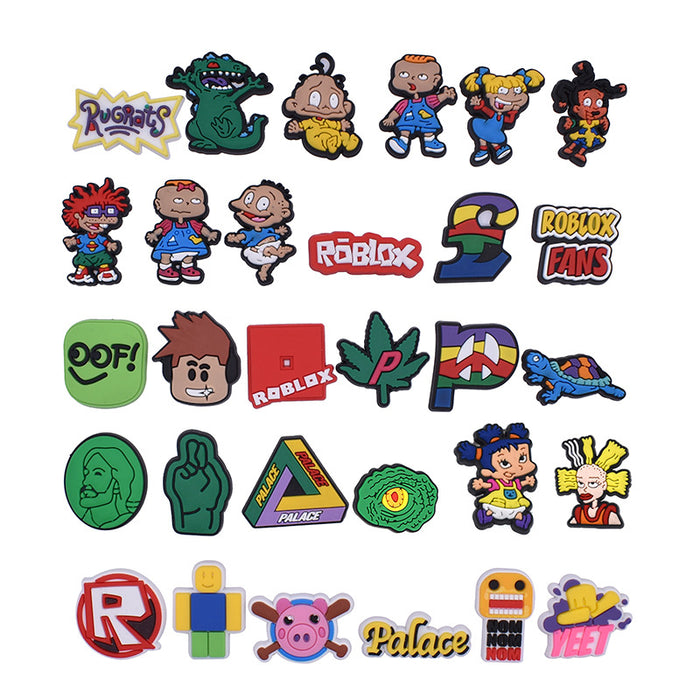 Wholesale Croc Charms Random 100pcs Cartoon Cute PVC DIY Accessories(M) JDC-CCS-SWen009