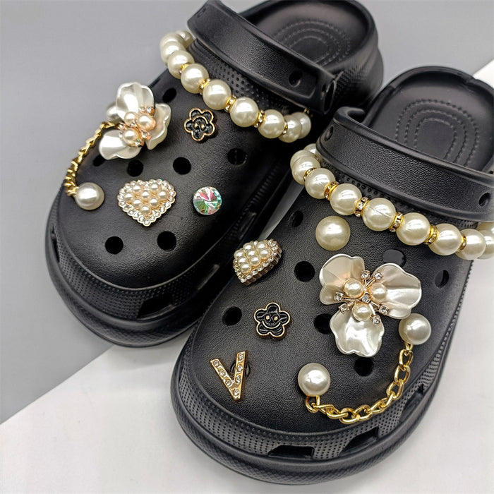 Wholesale Croc Charms accessories diy shoe buckle pearl JDC-CCS-KMD001