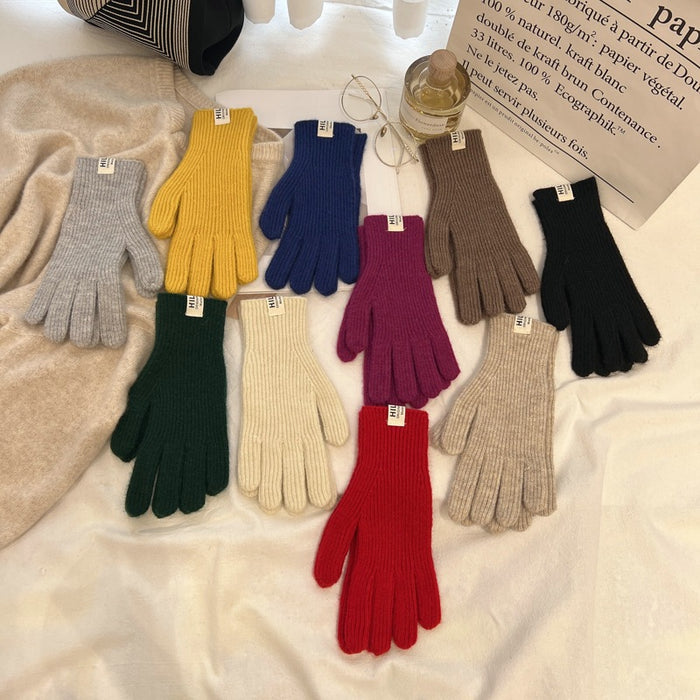 Wholesale Gloves Acrylic Warm Solid Color Knit Touchscreen JDC-GS-YanD005