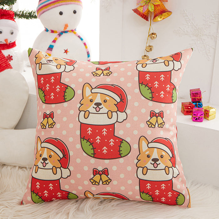 Wholesale Pillowcase Polyester Printed Christmas Snowman Cartoon JDC-PW-RRL004