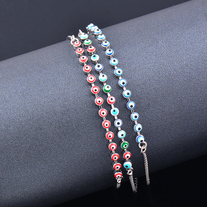 Wholesale Bracelet Copper Color Oil Drip Eyes Silver JDC-BT-KMeng002