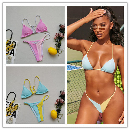 Jewelry WholesaleWholesale bikini sexy stitching small fresh triangle JDC-SW-Junt007 Swimwear 骏彤 %variant_option1% %variant_option2% %variant_option3%  Factory Price JoyasDeChina Joyas De China